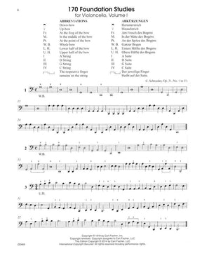 Schroeder - 170 Foundation Studies - Volume 1 For Cello Published by Carl Fischer