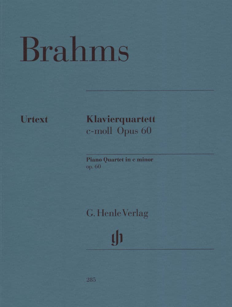 Brahms, Johannes - Piano Quartet No 3 in c minor Op 60 for Violin, Viola, Cello and Piano - Henle Verlag URTEXT Edition