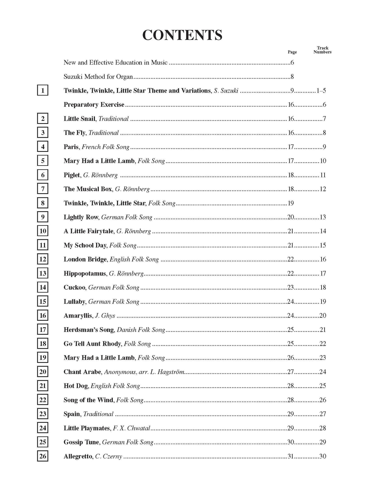 Suzuki Organ School Method Book and CD, Volume 1