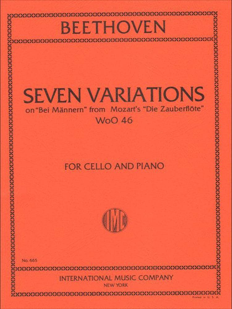 Beethoven's Seven Variations Woo 46 Sheet Music