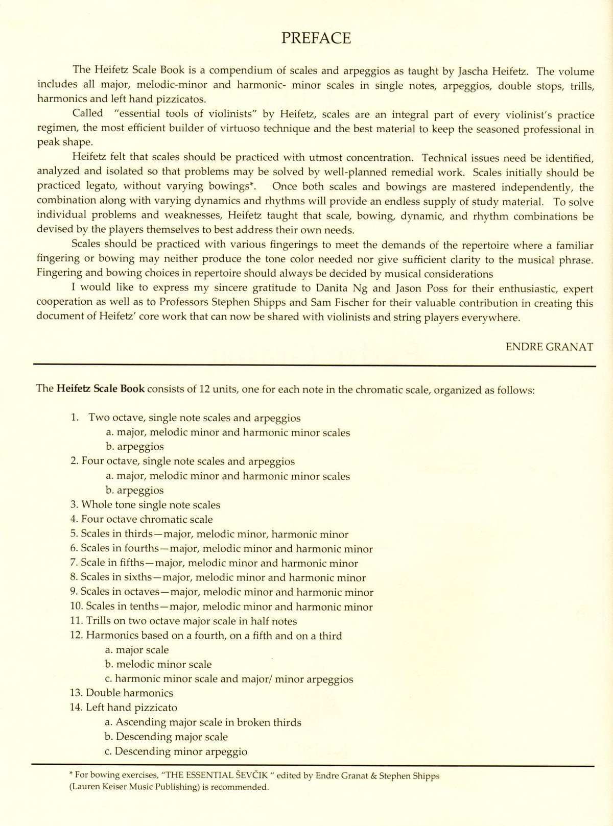 Granat - The Heifetz Scale Book for Violin