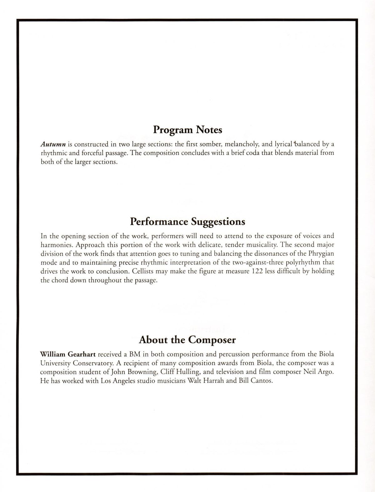 Gearhart, Livingston - Autumn for String Trio - Violin, Viola, and Cello - Ludwig Music Publishing