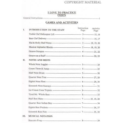 I Love to Practice - P Steiner / Y Halls