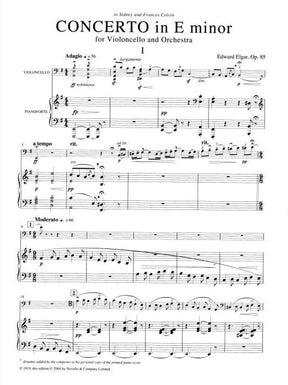 Elgar, Edward - Concerto in e minor, Op 85 - Cello and Piano - Novello Edition