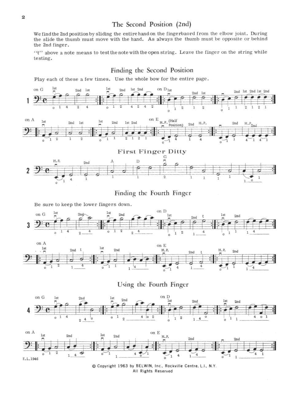 Applebaum, Samuel -2nd and 4th Position String Builder for Double Bass - Belwin/Mills Publication