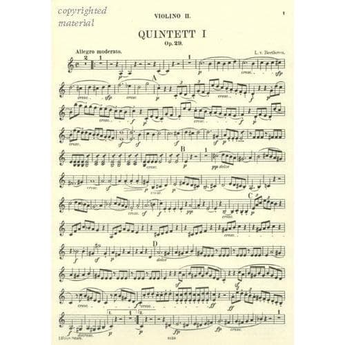 Beethoven, Ludwig - 4 Quintets Op 4, 29, 104, 137 for Two Violins, Two Violas and Cello - Peters Edition