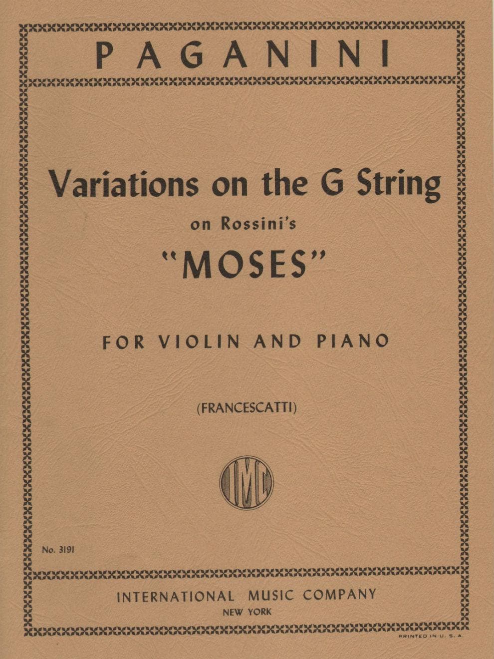Paganini Variations on G String Sheet Music