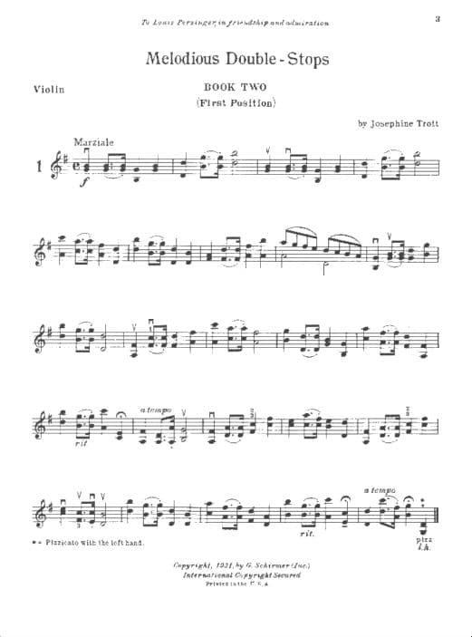 Trott - Melodious Double-Stops, Book 2 - Violin - published by G Schirmer