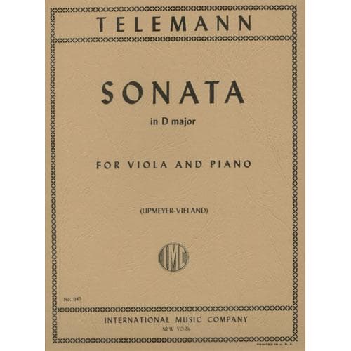 Telemann, Georg Philipp - Sonata In D Major, TWV 41:D6 For Viola and P