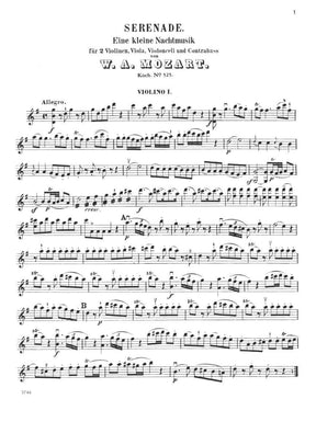 Mozart, WA - Eine Kleine Nachtmusik, K 525 - String Quartet - Score and Parts - Kalmus Edition