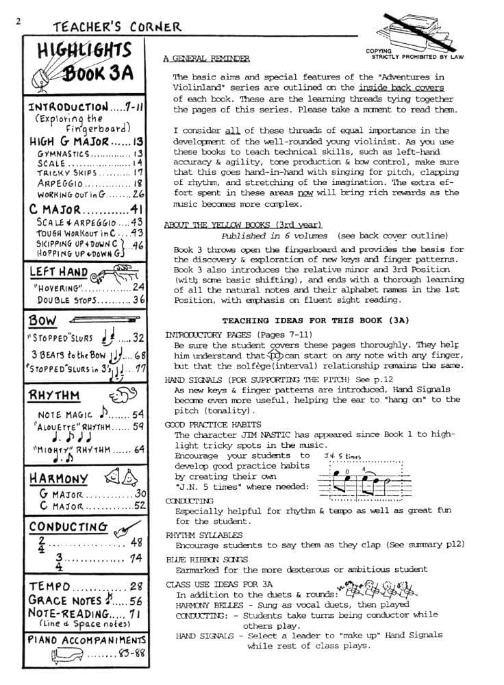 Givens, Shirley - Adventures in Violinland, Book 3A: "Meet Professor Doremi Fasolati" - Arioso Press Publication