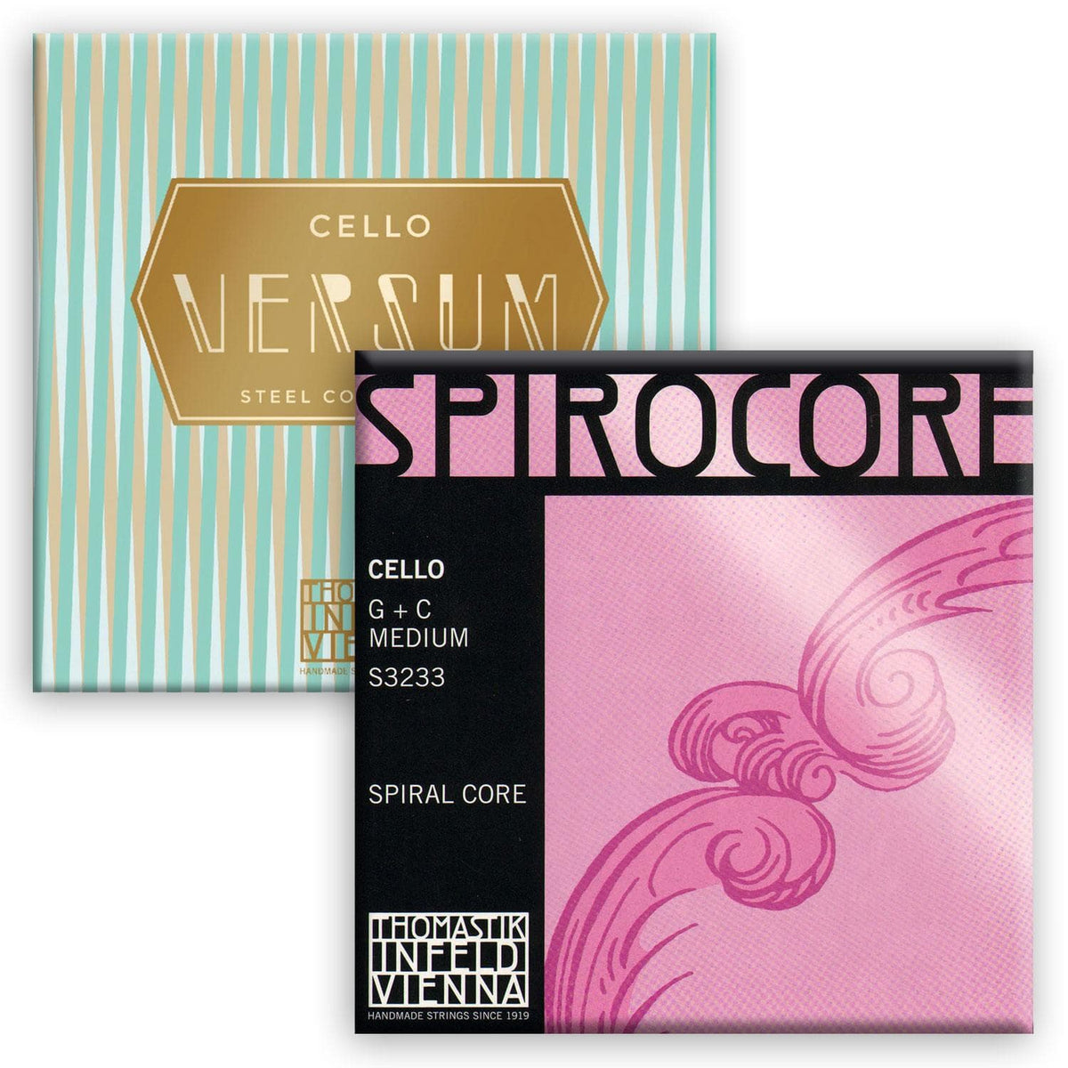 Thomastik-Infeld Cello String Set - Versum Solo A&D and Spirocore G&C - Full Size - Medium Gage
