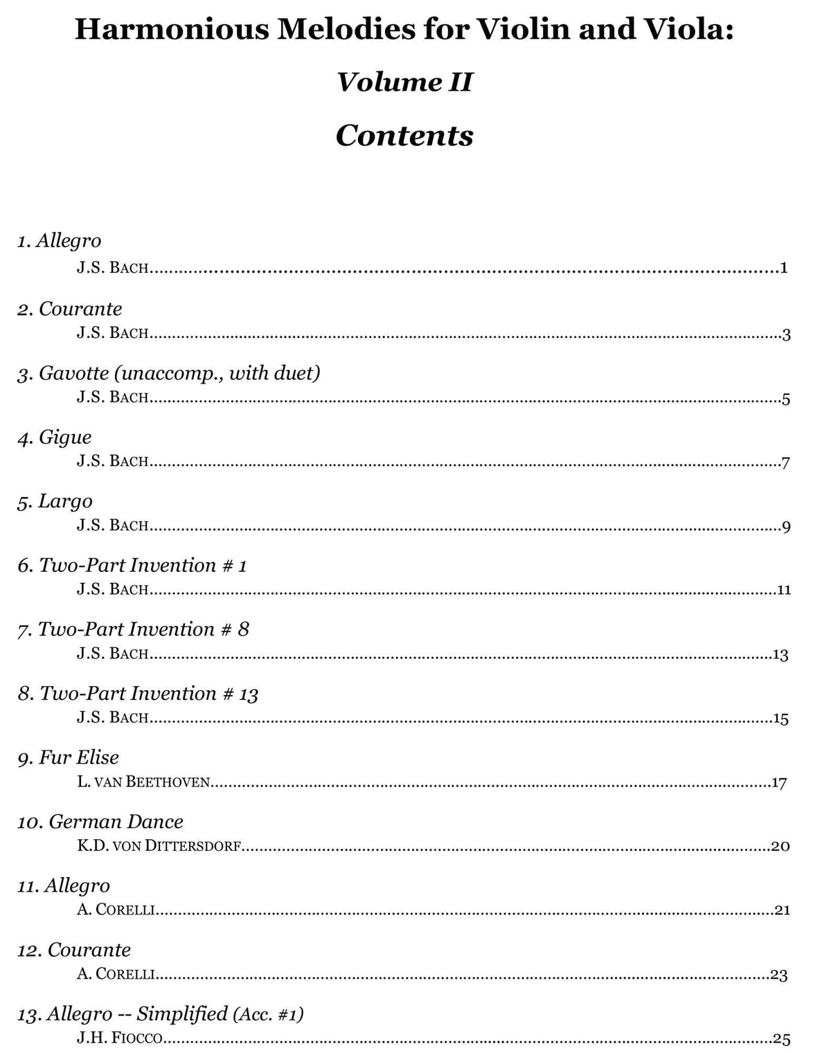 Yasuda, Martha - Harmonious Melodies For Violin and Viola, Volume II - Digital Download