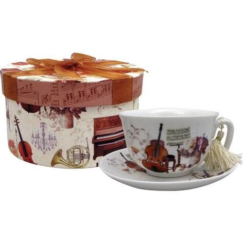 Cup & Saucer with Gift Box - Elegant Music Design