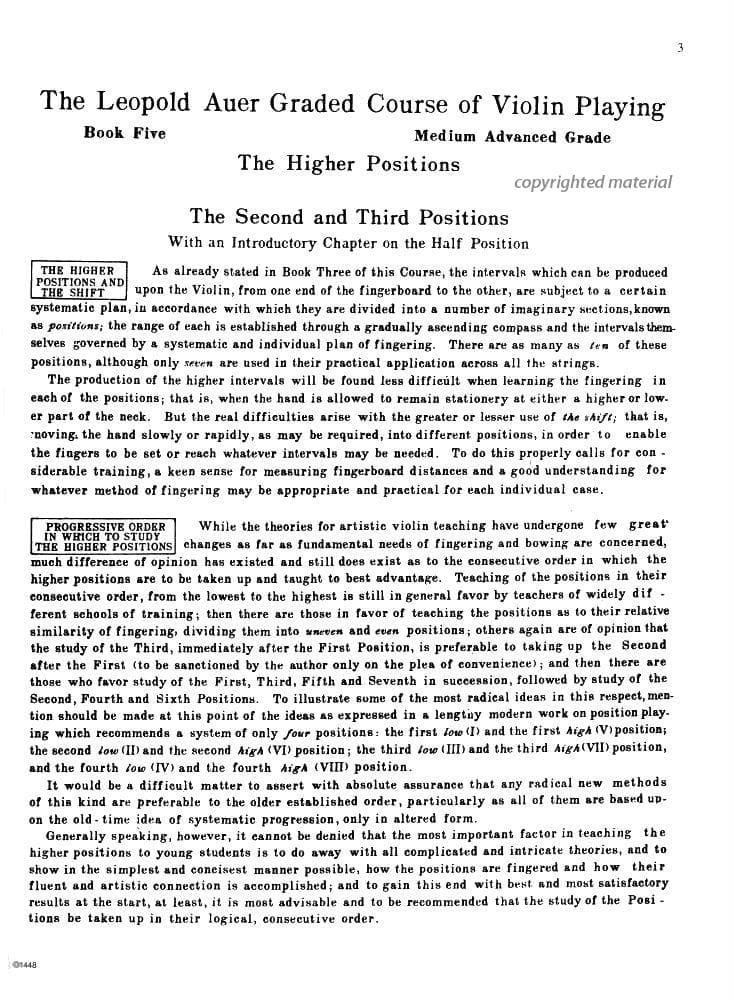 Auer, Leopold - Graded Course of Violin Playing - Book 5 for Violin - edited by Saenger - Fischer Edition