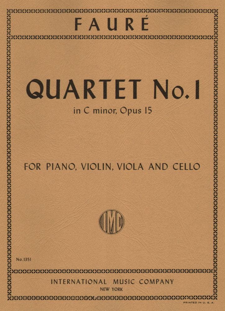 Faure Piano Quartet Op. 15 Sheet Music
