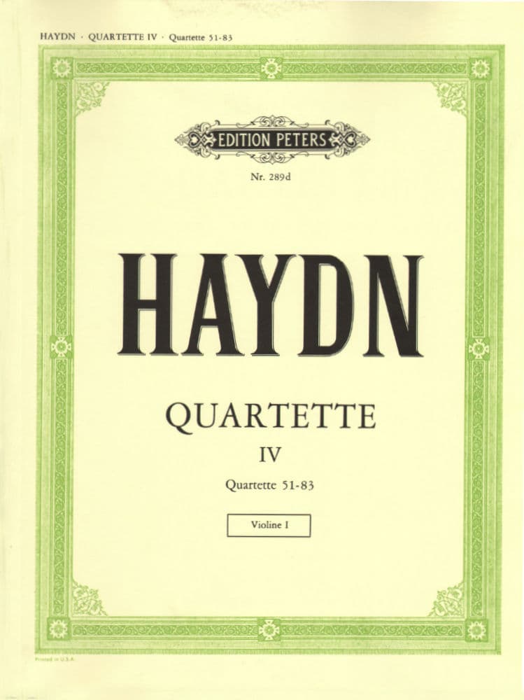 Haydn, Franz Joseph - 83 Quartets, Volume 4: 33 Quartets - String Quartet - edited by Andreas Moser and Hugo Dechert - Edition Peters