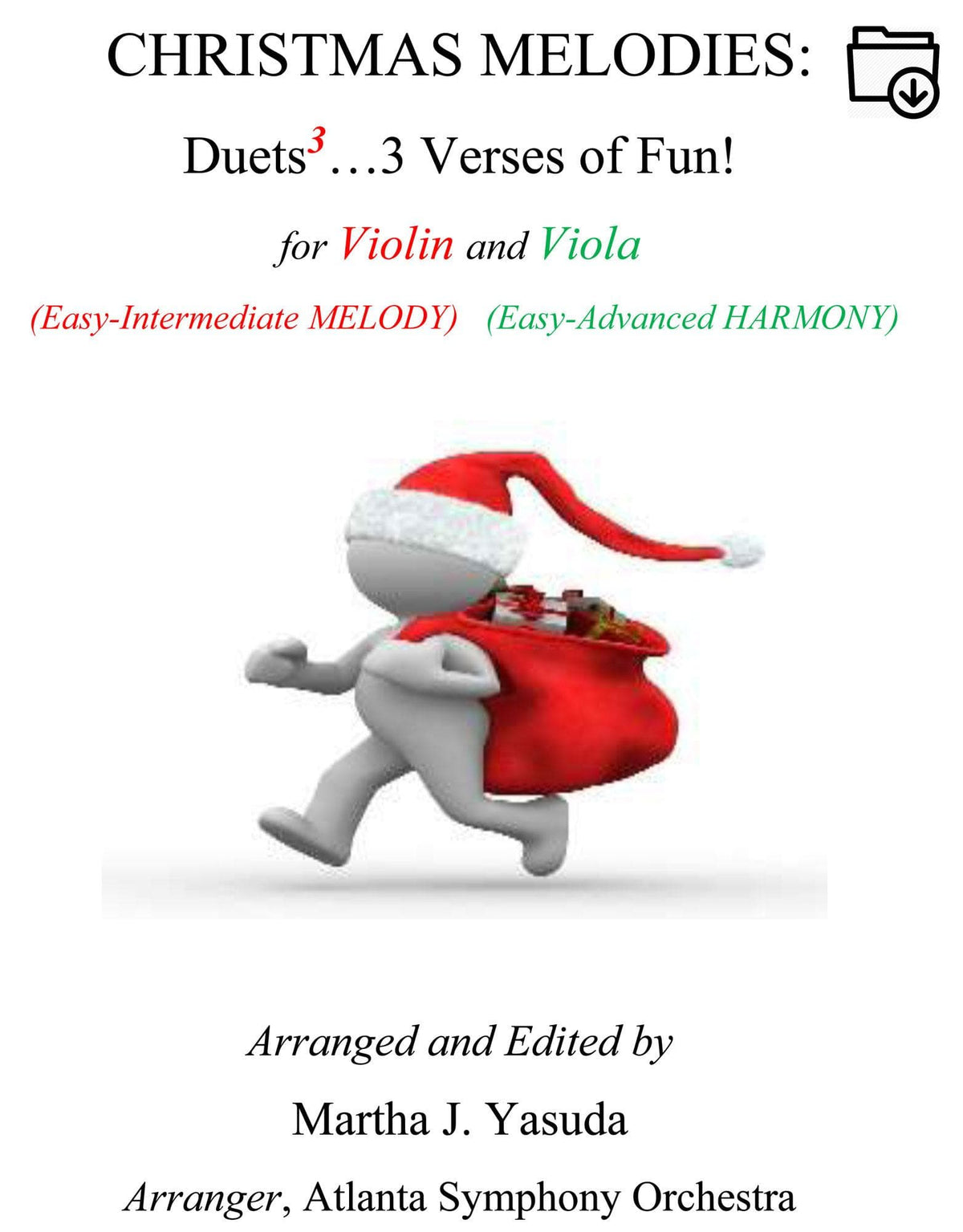 Yasuda, Martha - Christmas Melodies For Violin and Viola: Duets to the 3rd power - Digital Download