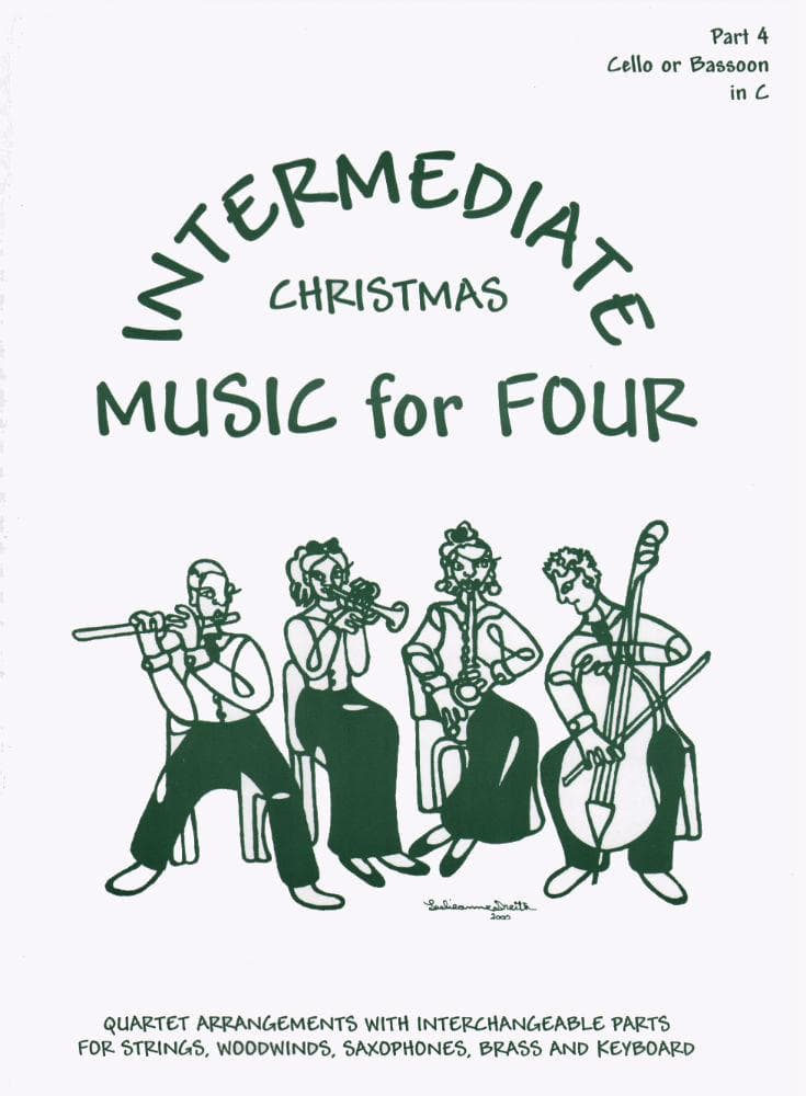 Intermediate Music for Four: Christmas - Part 4 (Cello/Bassoon) - arranged by Daniel Kelley - Last Resort Music