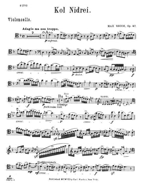 Kol Nidrei, Op 47 - Bruch, Max - Cello and Piano - edited by Lehmann - Carl Fischer