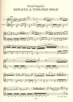 Paganini, Nicolo - Sonata for Solo Violin (Merveille de Paganini, M.S. 6) - Critical Edition by Italo Vescovo - Ricordi
