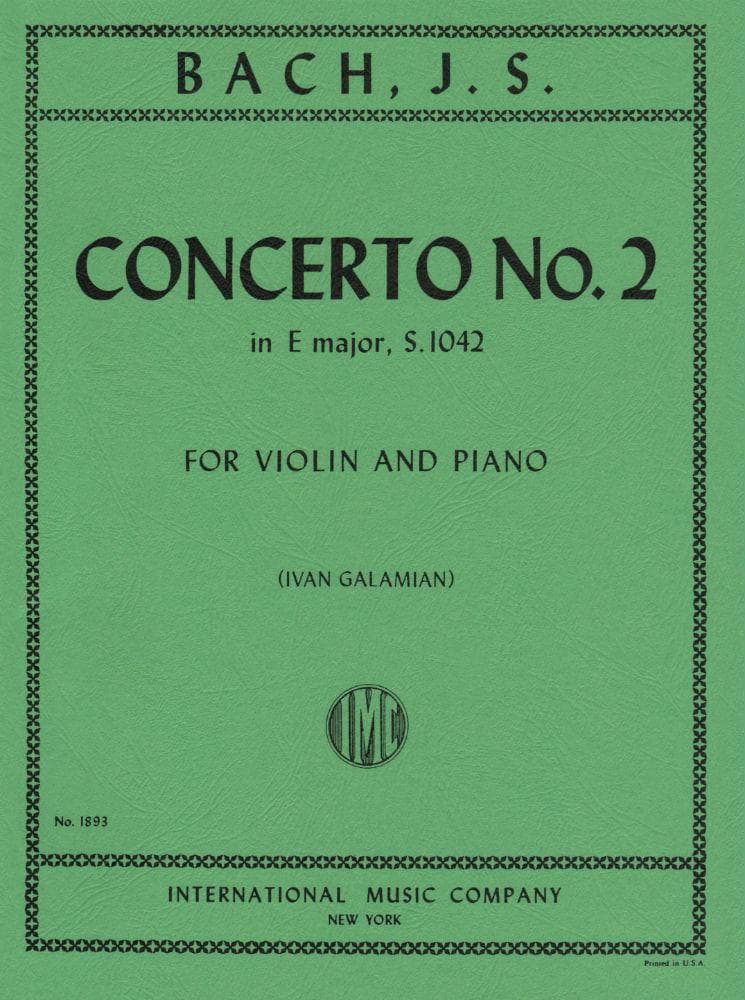 Bach Concerto No. 2 E Major Galamian