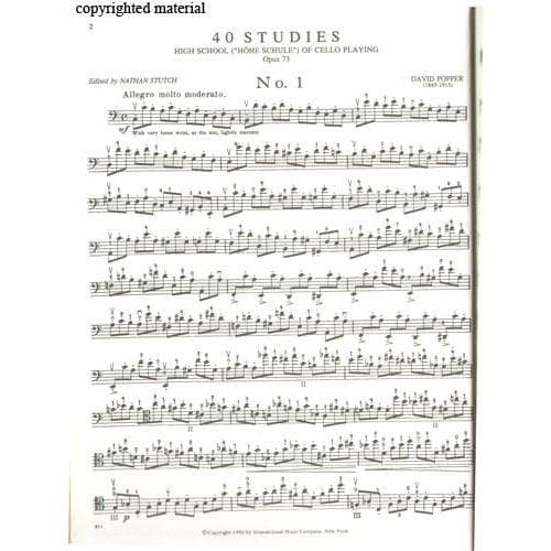 Popper, David - High School of Cello Playing Op 73 Published by International Music Company