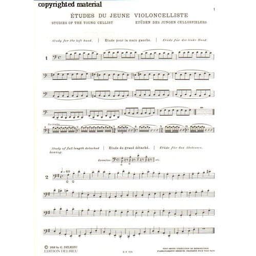 Feuillard, Louis - 60 Etudes For The Young Cellist - Cello solo - Delrieu Edition