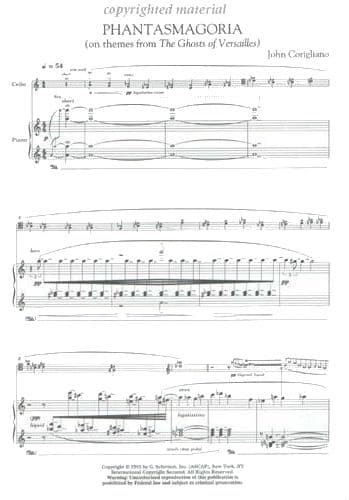 Corigliano, John - Phantasmagoria - for Cello and Piano - edited by Yo-Yo Ma - Schirmer