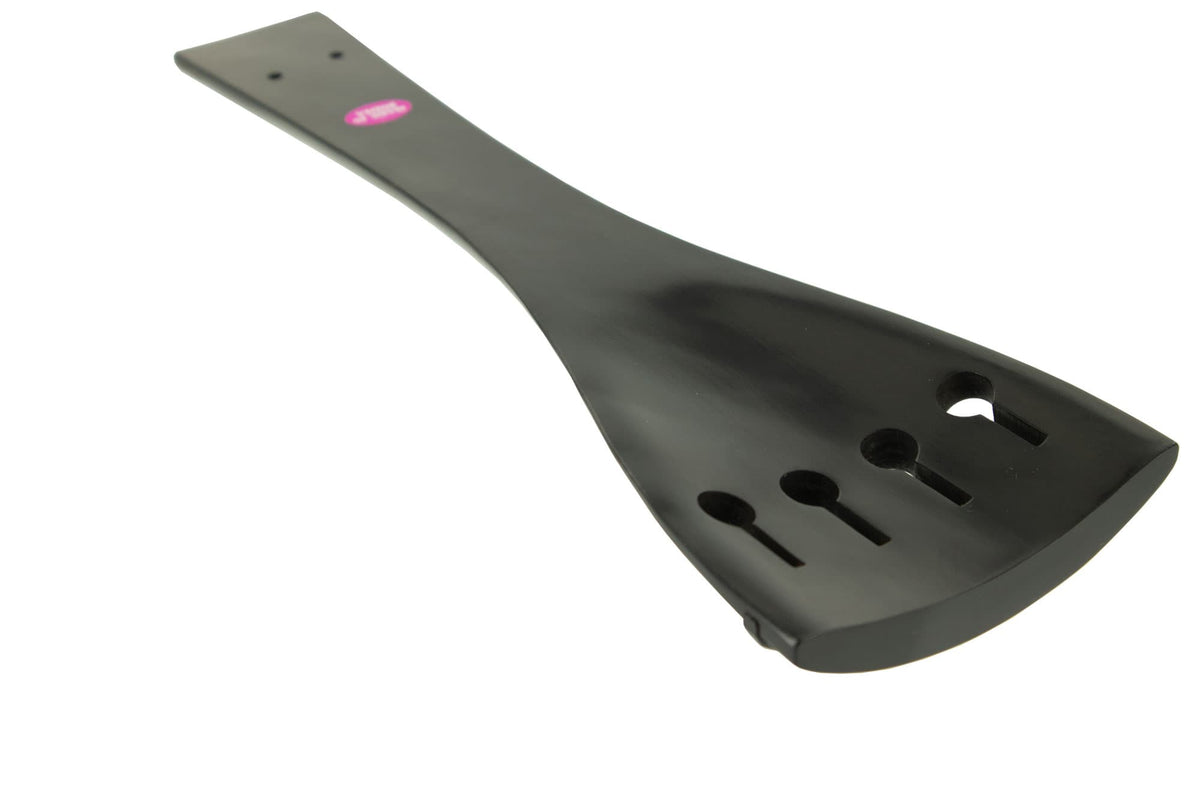 Ebony Double Bass Tailpiece with Perpendicular (visible) Tailgut Holes – 3/4 Size