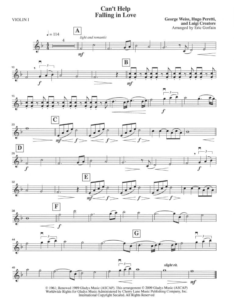 Can't Help Falling in Love / Love Me Tender - String Quartet - Score and Parts - arranged by Eric Gorfain - String Letter Publishing