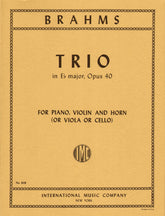 Brahms, Johannes - Trio in E-flat Major Op 40 for Violin, Viola/Cello and Piano - International Edition