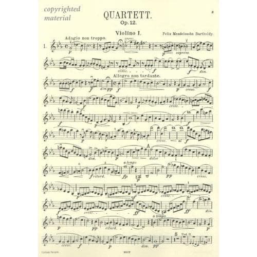 Mendelssohn, Felix - Seven Quartets, Op 12, 13, 80, 81 - Two Violins, Viola, and Cello - Edition Peters