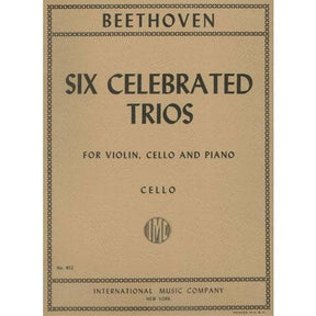 Beethoven, Ludwig - 6 Celebrated Trios Op 1, 11, 70, 97, 121a for Violin, Cello and Piano - Arranged by David - International Edition