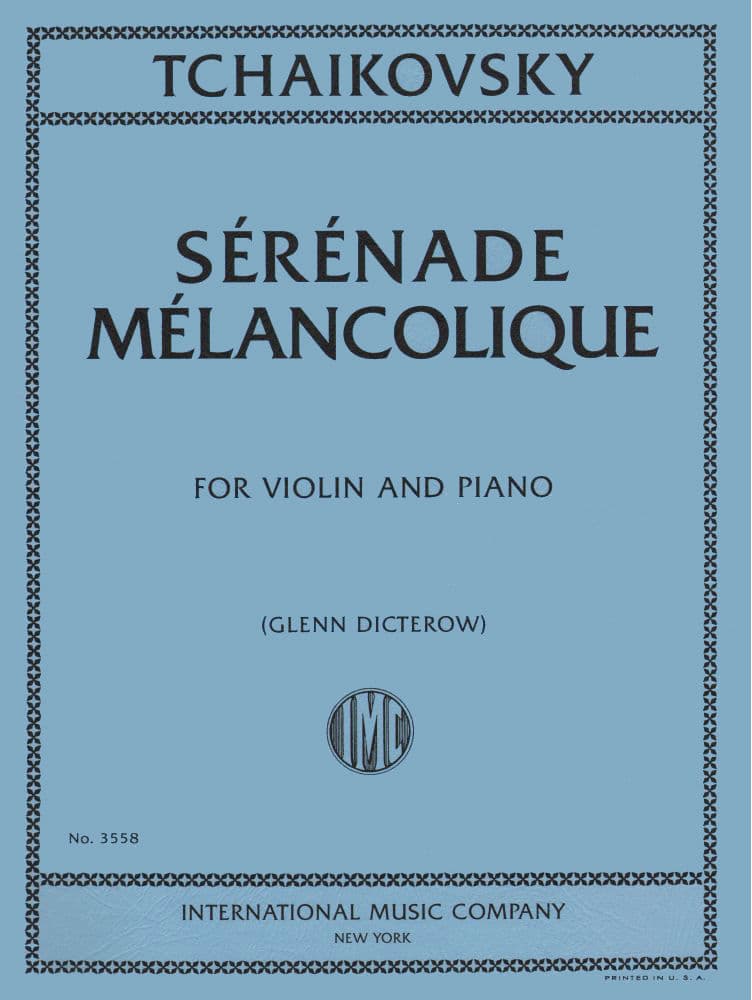 Tchaikovsky's Serenade Melancolique: Violin Sheet Music