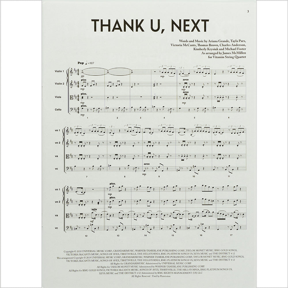 Thank U, Next - featured in the Netflix Series Bridgerton - for String Quartet - Softcover