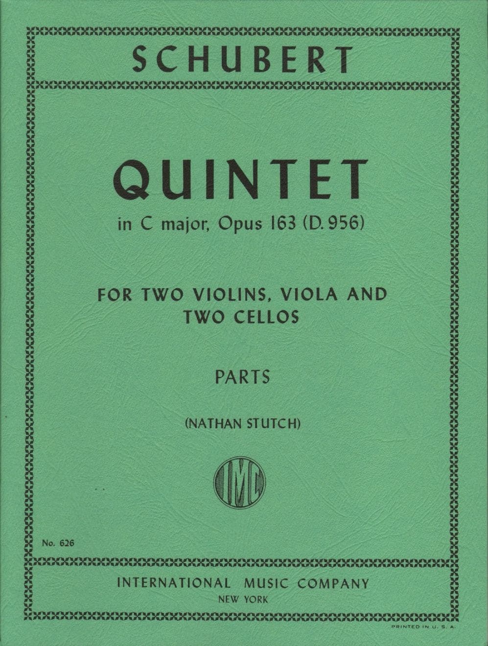 Schubert, Franz - Quintet In C Major, Op 163, D 956 - PARTS ONLY - International Music Company