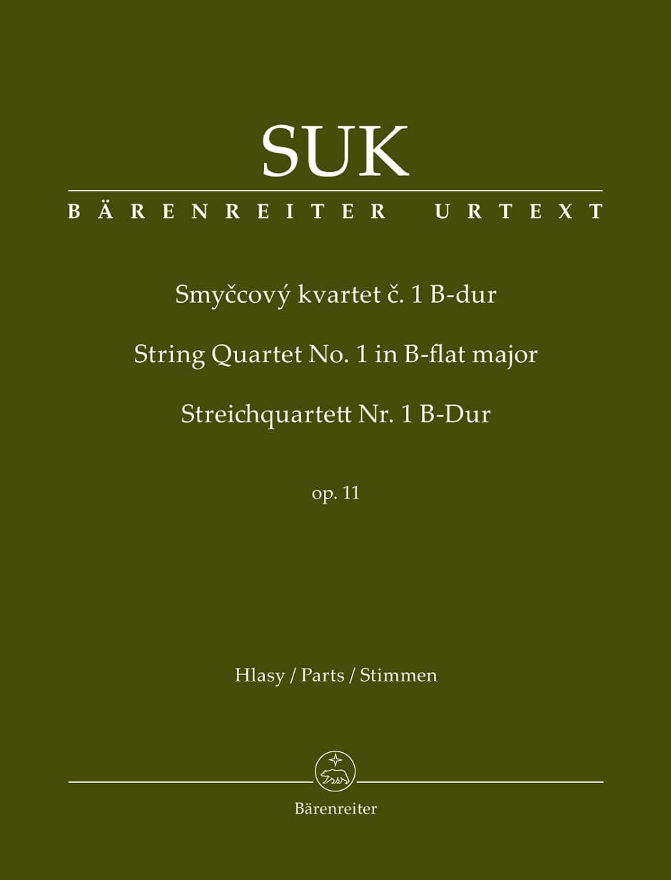 Suk, Josef - String Quartet No 1 in B-Flat Major, Op 11 - edited by Zdenek Nouza - Bärenreiter