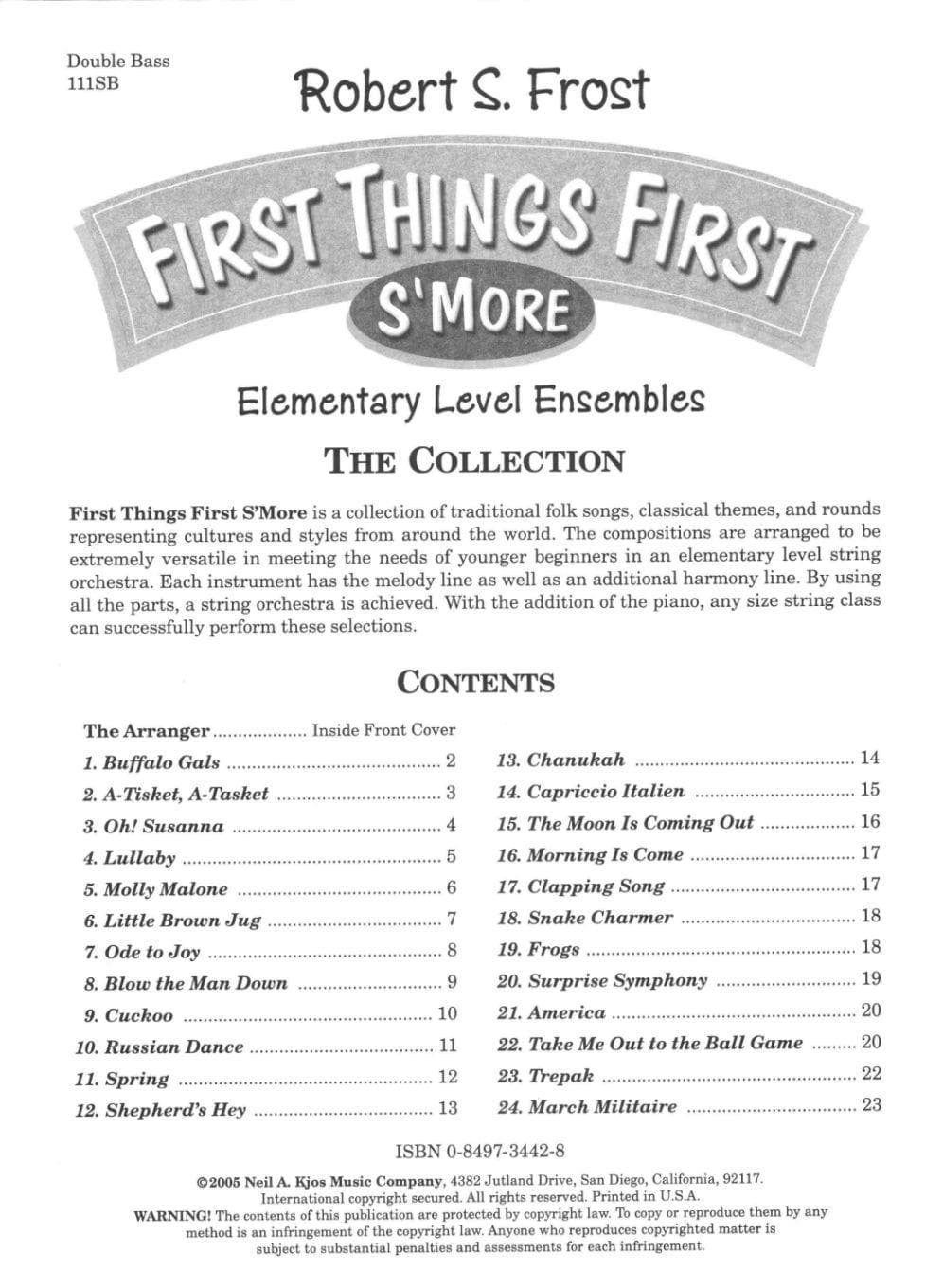Frost, Robert S - First Things First: S'more (Book 2) - Bass - Neil A Kjos Music Co