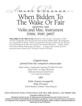 O'Connor - When Bidden To The Wake Or Fair for Violin & Misc Instrument - Dig. Download