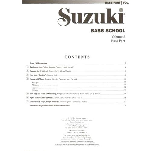 Suzuki Bass School, Volume 5