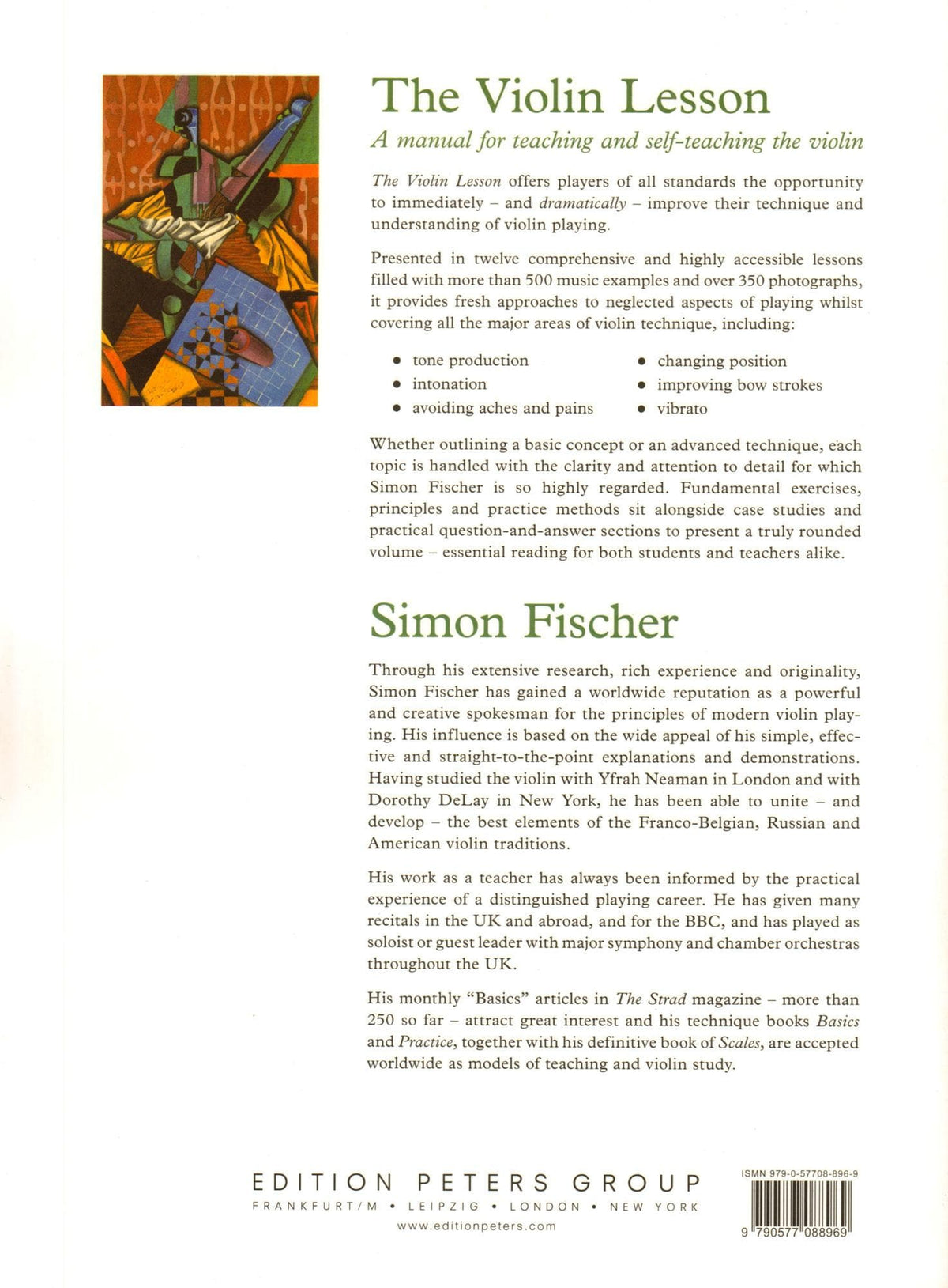 The Violin Lesson - by Simon Fischer - published by C.F. Peters