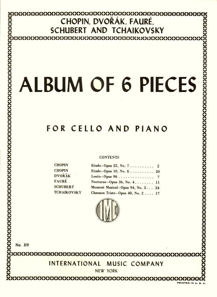 Album of 6 Pieces for Cello and Piano - International Music Co