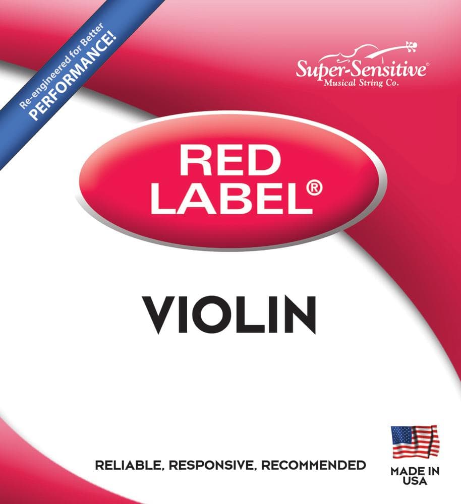 Super-Sensitive Red Label Violin String Set - 3/4 Size - Medium Gauge