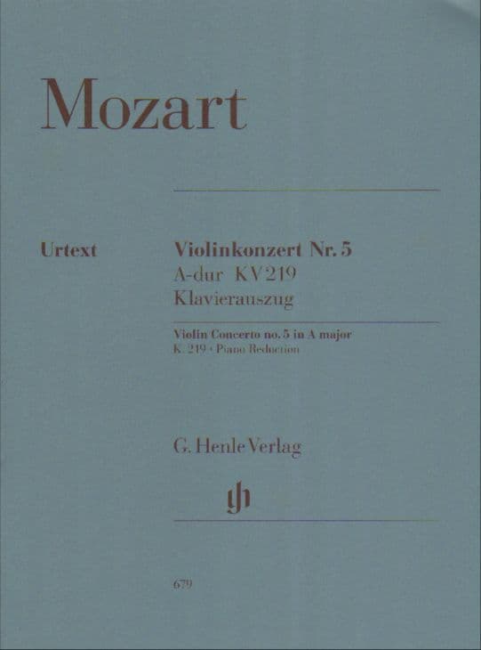 Mozart, WA - Violin Concerto No 5 in A Major, K 219 - Violin and Piano - Kurt Guntner - Henle