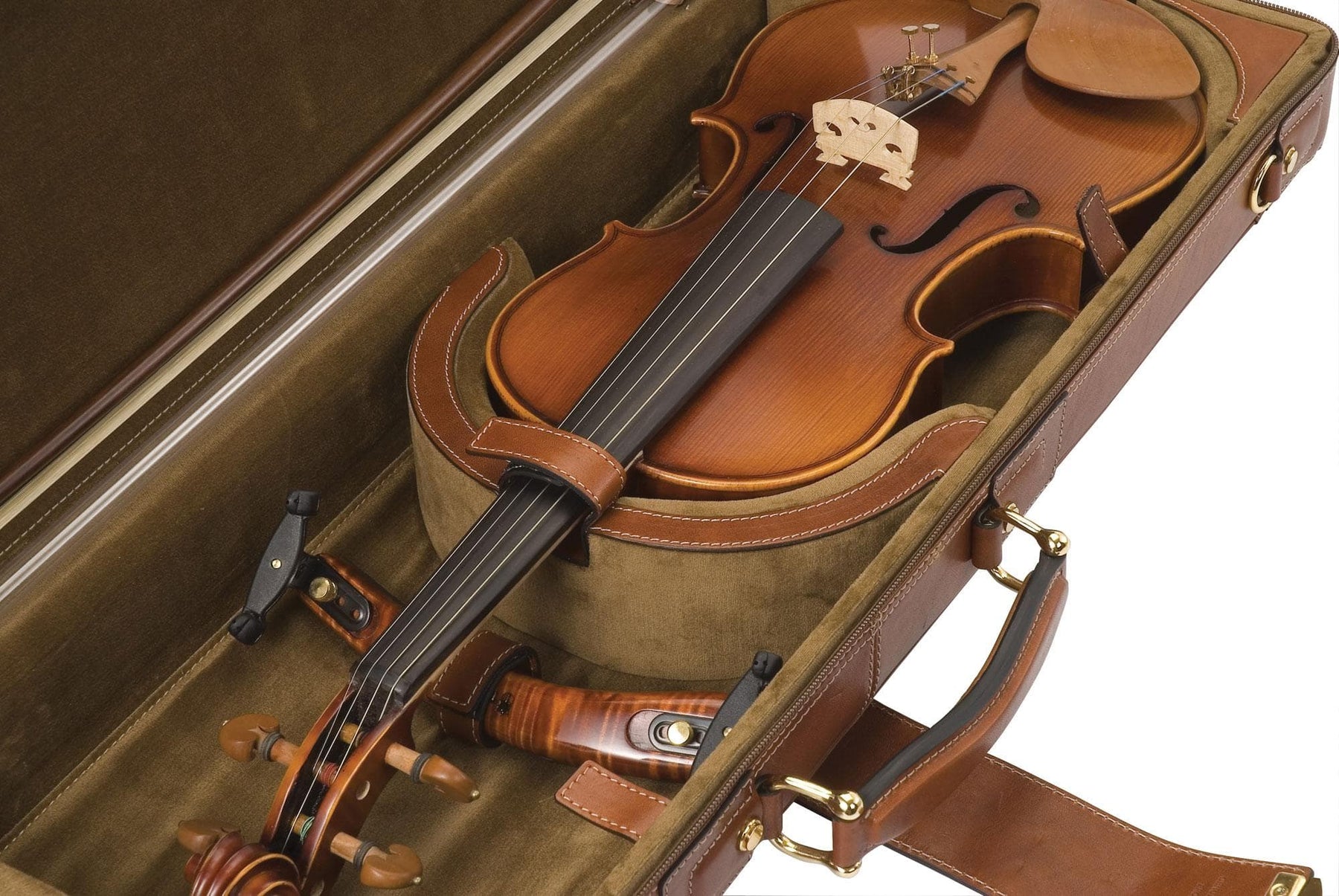 GL Quarter Circle Violin Case Brown Leather