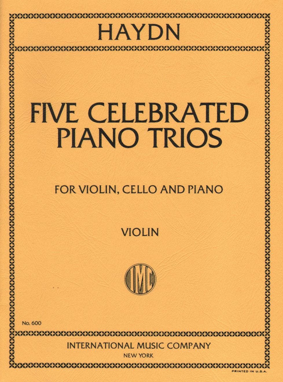 Haydn, Franz Joseph - Five Celebrated Piano Trios - Violin, Cello, and Piano - edited by Hermann - International Edition