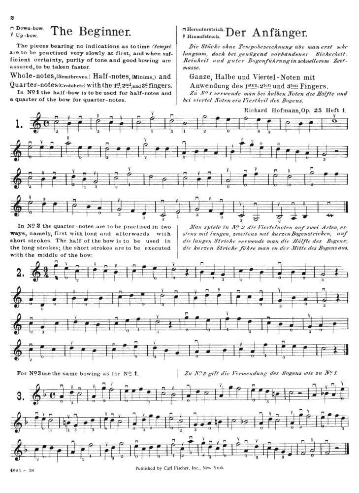Hofmann, Richard - The First Studies, Op 25, Book 1 - Violin solo - Carl Fischer Edition