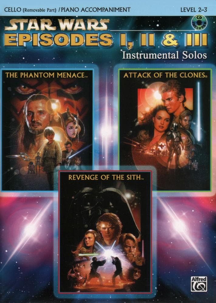 Star Wars Episodes I - II - III, Cello Book & Cd Published by Alfred Music Publishing