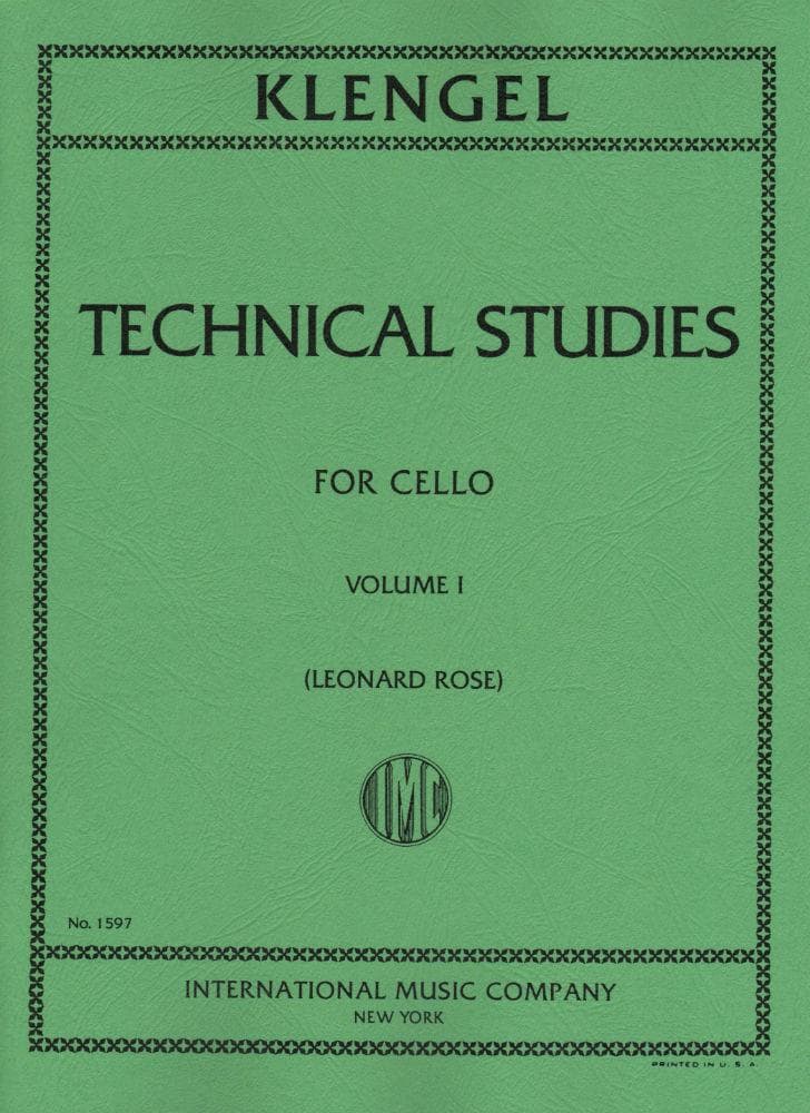 Klengel, Julius - Technical Studies, Volume 1 - Cello solo - edited by Leonard Rose - International Music Co